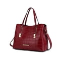 thumbnail image 1 of MKF Collection Aurelia Women's Tote Bag, Crocodile Vegan Leather Handbag Purse by Mia K - Wine, 1 of 7