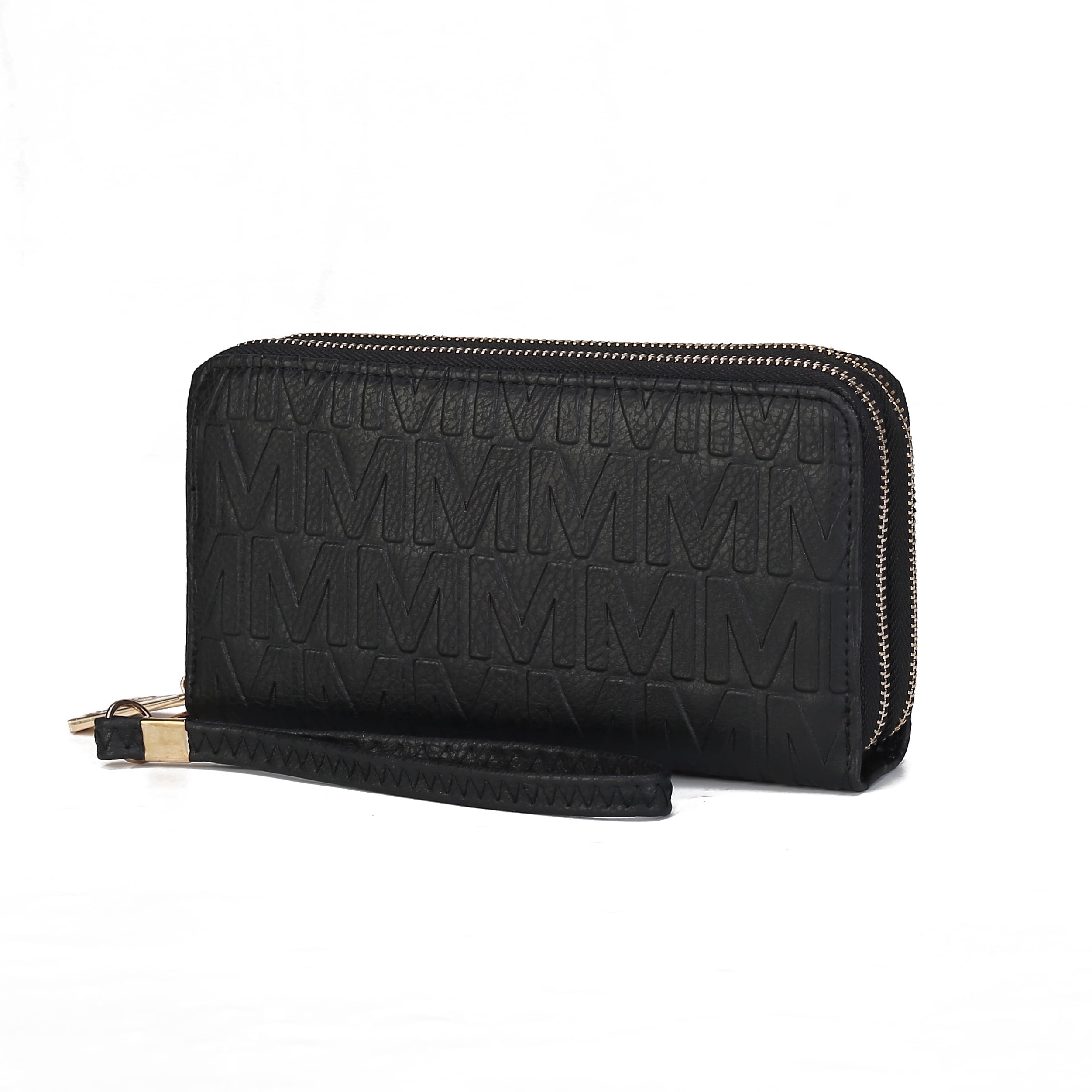 MKF Collection Aurora Women's Wristlet Wallet, Signature Vegan Leather Fashion Purse Pouch Handbag by Mia K - Black