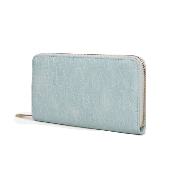 MKF Collection Aurora Women's Wristlet Wallet, Signature Vegan Leather Fashion Purse Pouch Handbag by Mia K - Light Blue
