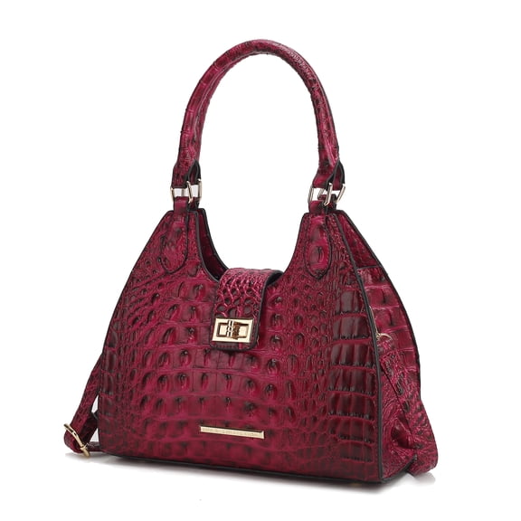 MKF Collection Ava Women’s Tote Bag Faux Crocodile-Embossed Vegan Leather Handbag by Mia K - Fuchsia