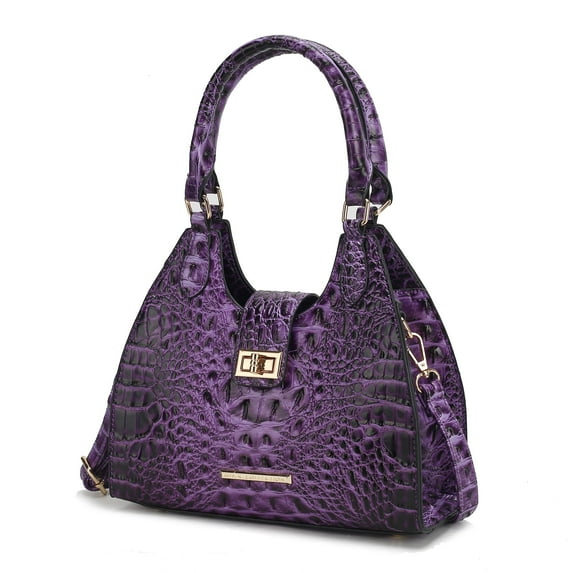 MKF Collection Ava Women’s Tote Bag Faux Crocodile-Embossed Vegan Leather Handbag by Mia K - Purple
