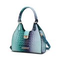 thumbnail image 1 of MKF Collection Ava Women's Tote Bag, Gradient Crocodile Vegan Leather Handbag Purse by Mia K - Turquoise Blue, 1 of 6