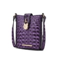 thumbnail image 1 of MKF Collection Avery Faux Crocodile Embossed Vegan Leather Women’s Crossbody Bag, Modern Crossover Purse Handbag by Mia K - Purple, 1 of 7