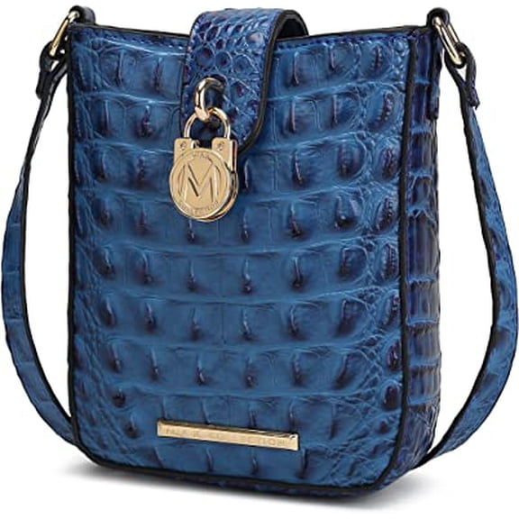 MKF Collection Avery Faux Crocodile Embossed Vegan Leather Women’s Crossbody Bag by Mia K