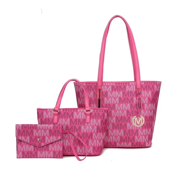 MKF Collection Aylet Tote Bag with Mini Handbag and Wristlet Pouch 3 Pieces Set by Mia K
