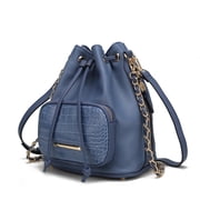 MKF Collection Azalea Womens Vegan Leather Bucket Bag by Mia K - Denim