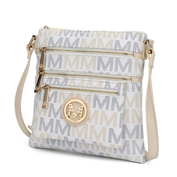 MKF Collection Beatrice Women's M Signature Multi Compartments Crossbody by Mia K - White