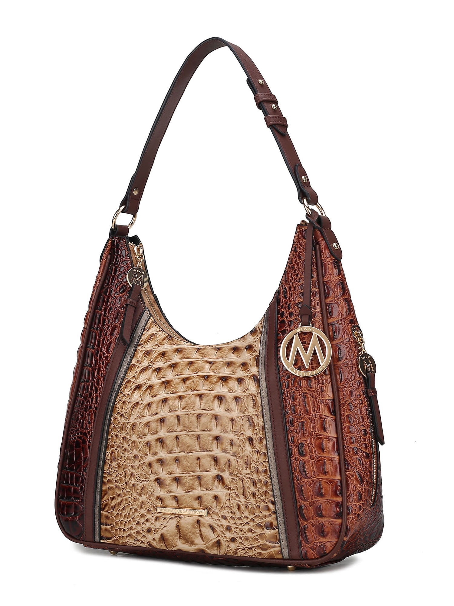 M St. Tote Bag in Caiman Croc Embossed Leather