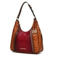 thumbnail image 1 of MKF Collection Becket Women Shoulder Bag Faux Crocodile-Embossed, Vegan Leather Handbag by Mia K - Cognac Brown, 1 of 8