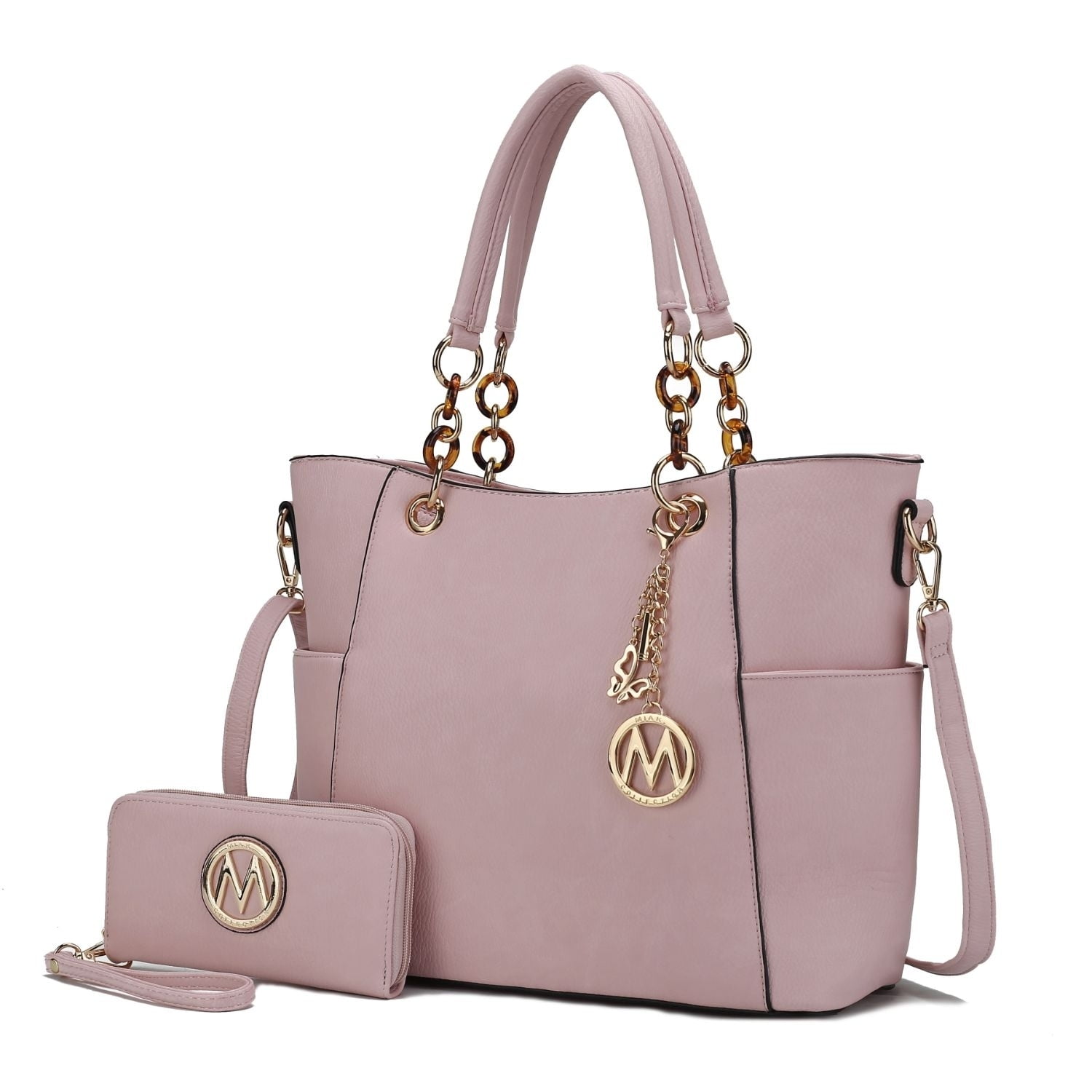 MKF Collection Tote Bag for Women, Vegan Leather Top-Handle Chain Shoulder  Handbag Large Purse