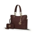 thumbnail image 1 of MKF Collection Bonita Women's Tote Bag with Wristlet Wallet, Vegan Leather Solid 2Pcs Shopper Purse Handbag Set by Mia K - Coffee Brown, 1 of 9