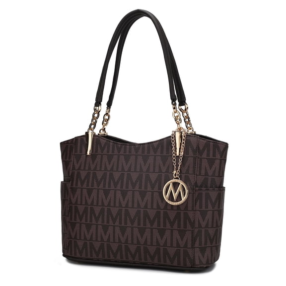 MKF Collection Braylee M Signature Women's Tote Bag, Functional Purse Handbag by Mia K - Chocolate