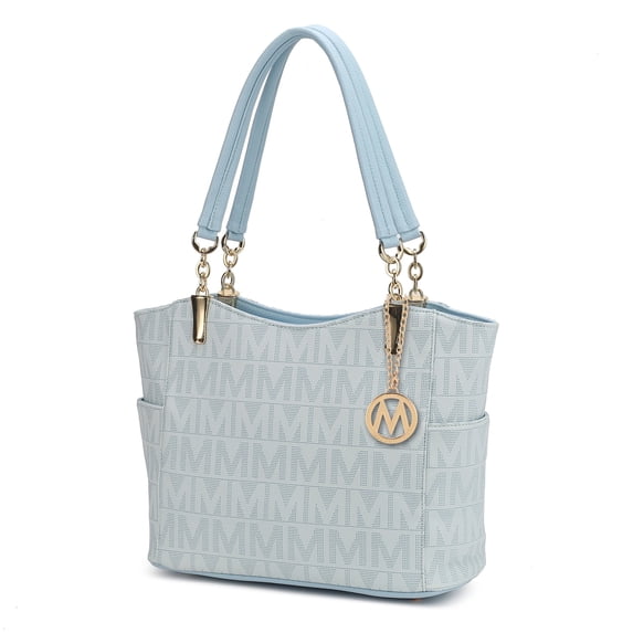 MKF Collection Braylee M Signature Women's Tote Bag, Functional Purse Handbag by Mia K - Light Blue