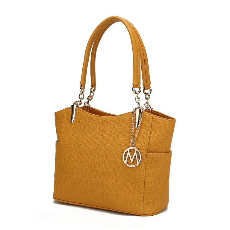 Free Shipping MKF Collection Braylee M Signature Women s Tote Bag Functional Purse Handbag by Mia K Mustard Walmart