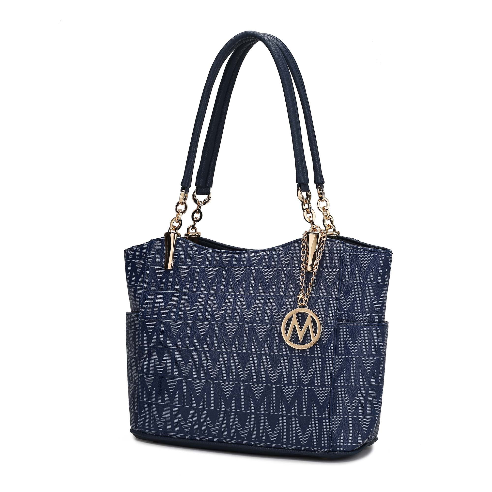 MKF Collection by Mia K. Louise Tote & Wallet Set, Bright Blue & Navy MKF Collection by Mia K. Louise Tote & Wallet Set, Bright Blue & Navy