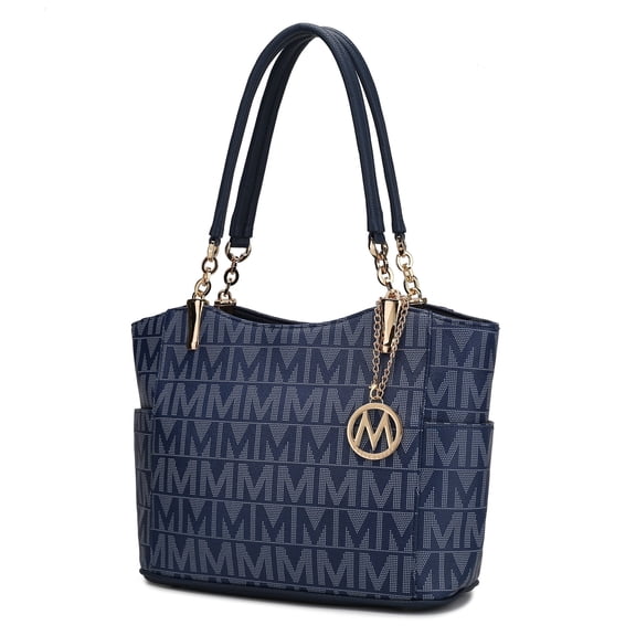 MKF Collection Braylee M Signature Women's Tote Bag, Functional Purse Handbag by Mia K - Navy