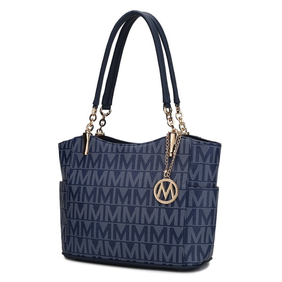 MKF Collection Braylee M Signature Women's Tote Bag, Functional Purse Handbag by Mia K - Navy