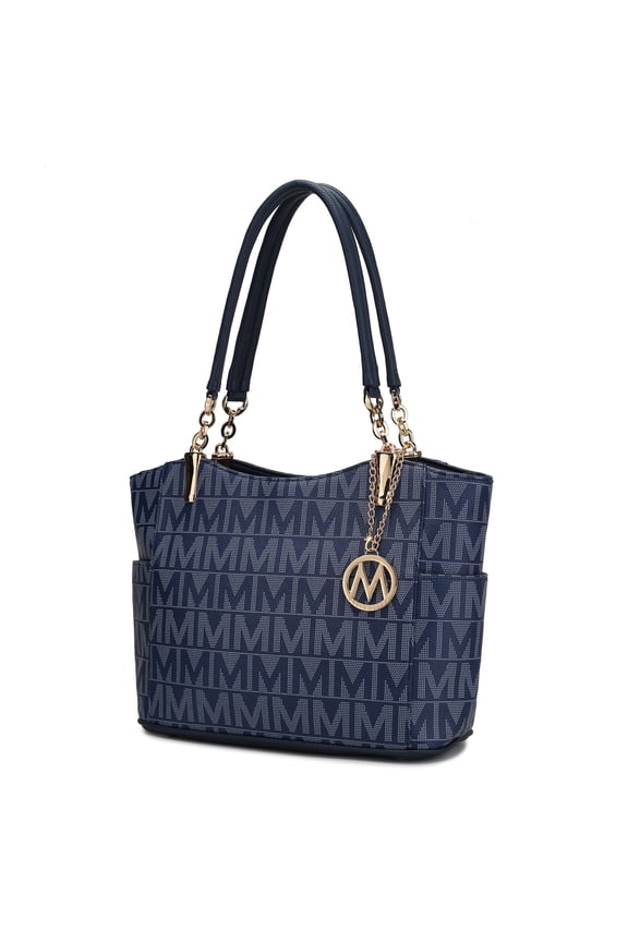 Braylee M Signature Women's Tote Bag, Functional Purse Handbag by Mia K - Navy