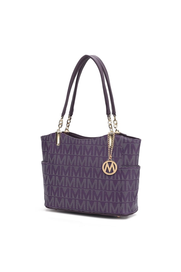 Braylee M Signature Women's Tote Bag, Functional Purse Handbag by Mia K - Purple