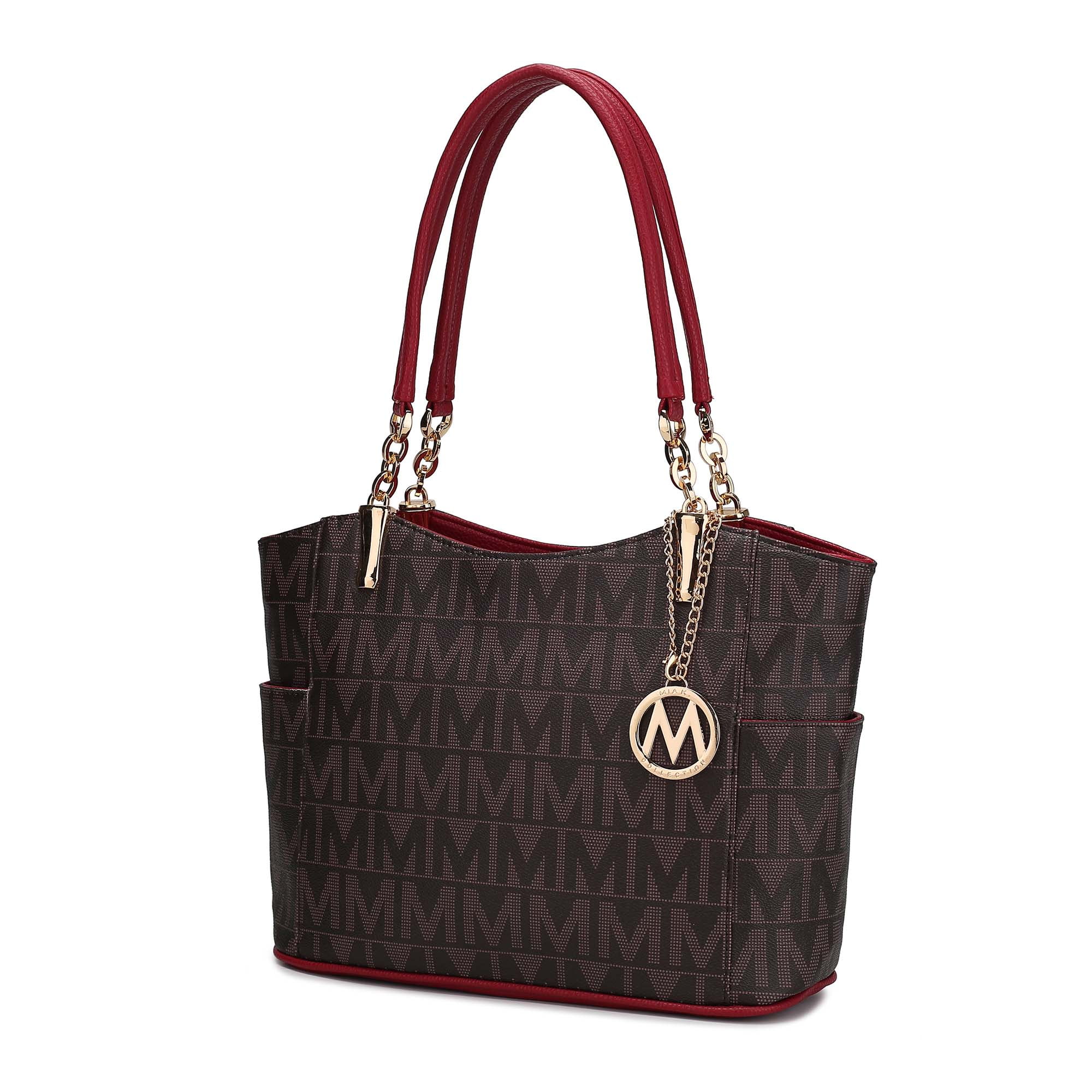Free Shipping MKF Collection Braylee M Signature Women s Tote Bag Functional Purse Handbag by Mia K Red Walmart