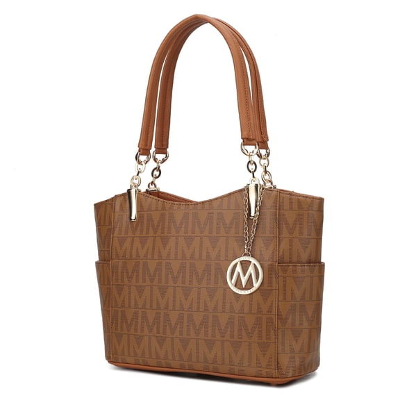 MKF Collection Braylee M Signature Women's Tote Bag, Functional Purse Handbag by Mia K - Tan