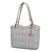Braylee M Signature Women's Tote Bag, Functional Purse Handbag by Mia K - White