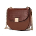 thumbnail image 1 of MKF Collection Brooklyn Women's Shoulder Bag, Crocodile Embossed Vegan Leather by Mia K. - Cognac, 1 of 7