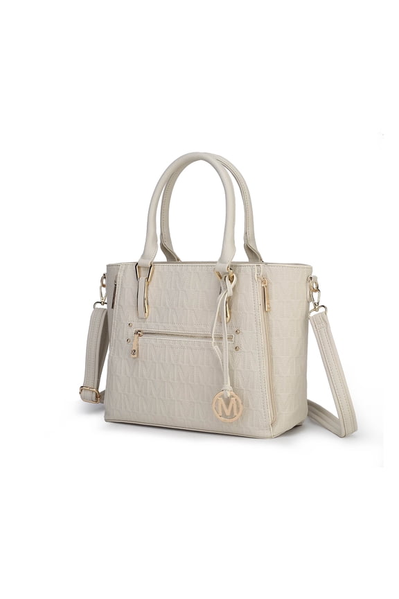 Cairo M Signature Women's Satchel Handbag by Mia K. - Beige