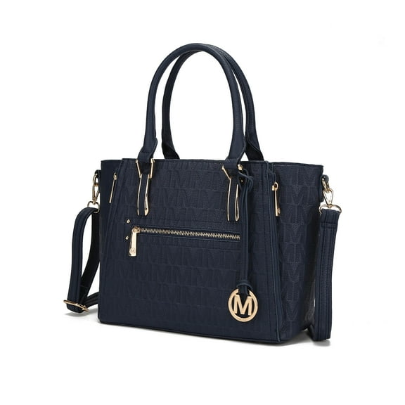 MKF Collection Cairo M Signature Women's Satchel Handbag by Mia K. - Navy
