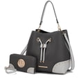 thumbnail image 1 of MKF Collection Callise Vegan Leather Women's Bucket Bag & Wristlet Wallet 2-Piece Set by Mia K. - Charcoal Light Gray, 1 of 9