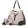 thumbnail image 1 of MKF Collection Callise Vegan Leather Women's Bucket Bag & Wristlet Wallet 2-Piece Set by Mia K. - Ivory Brown, 1 of 9