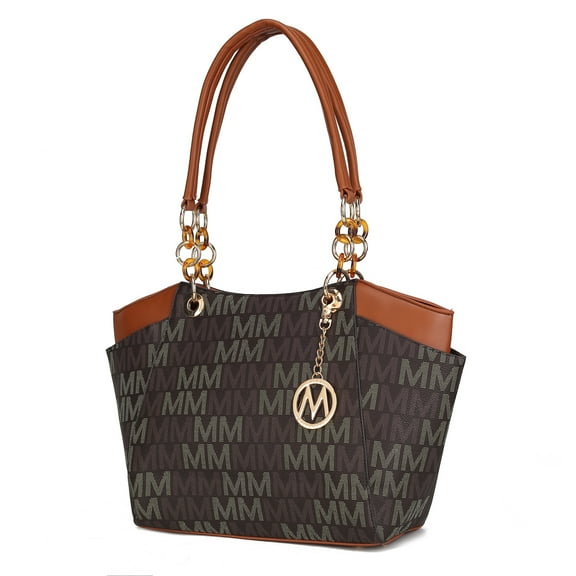 MKF Collection Cameron Women's Tote Handbag M Signature Double Handle by Mia K - Brown