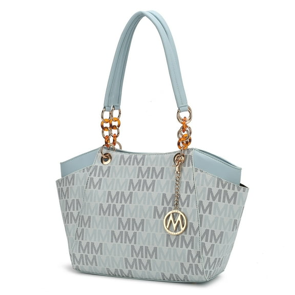MKF Collection Cameron Women's Tote Handbag M Signature Double Handle by Mia K -Light Blue
