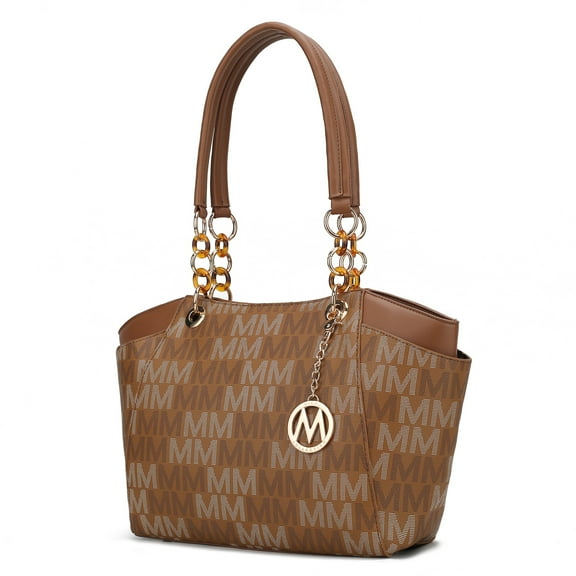 MKF Collection Cameron Women's Tote Handbag M Signature Double Handle by Mia K -Tan Brown