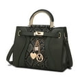 thumbnail image 1 of Mia K Cassia Snake Embossed Vegan Leather Satchel Handbag 10.6x8.2 inches, 1 of 10