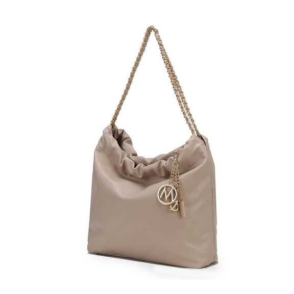 MKF Collection Celestine Women’s Quilted Shoulder Bag, Luxury Design by Mia K - Beige