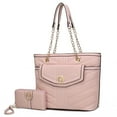thumbnail image 1 of MKF Collection Chiari Vegan Leather Women Tote Bag with Wallet Bag by Mia K - Blush, 1 of 10