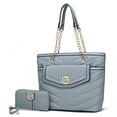 thumbnail image 1 of MKF Collection Chiari Vegan Leather Women Tote Bag with Wallet Bag by Mia K - Denim Blue, 1 of 10