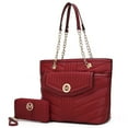 thumbnail image 1 of MKF Collection Chiari Vegan Leather Women Tote Bag with Wallet Bag by Mia K - Wine Red, 1 of 10
