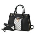 thumbnail image 1 of MKF Collection Christine Circular Print Vegan Leather Women's Satchel Handbag & Wristlet Wallet, Sleek Top-handle Purse Handbag by Mia K 2 pcs - Black, 1 of 8