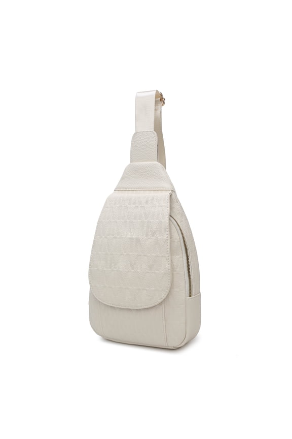 Cleisy Vegan Leather Women's Sling Bag, Stylish Fanny Purse Handbag by Mia K - Beige