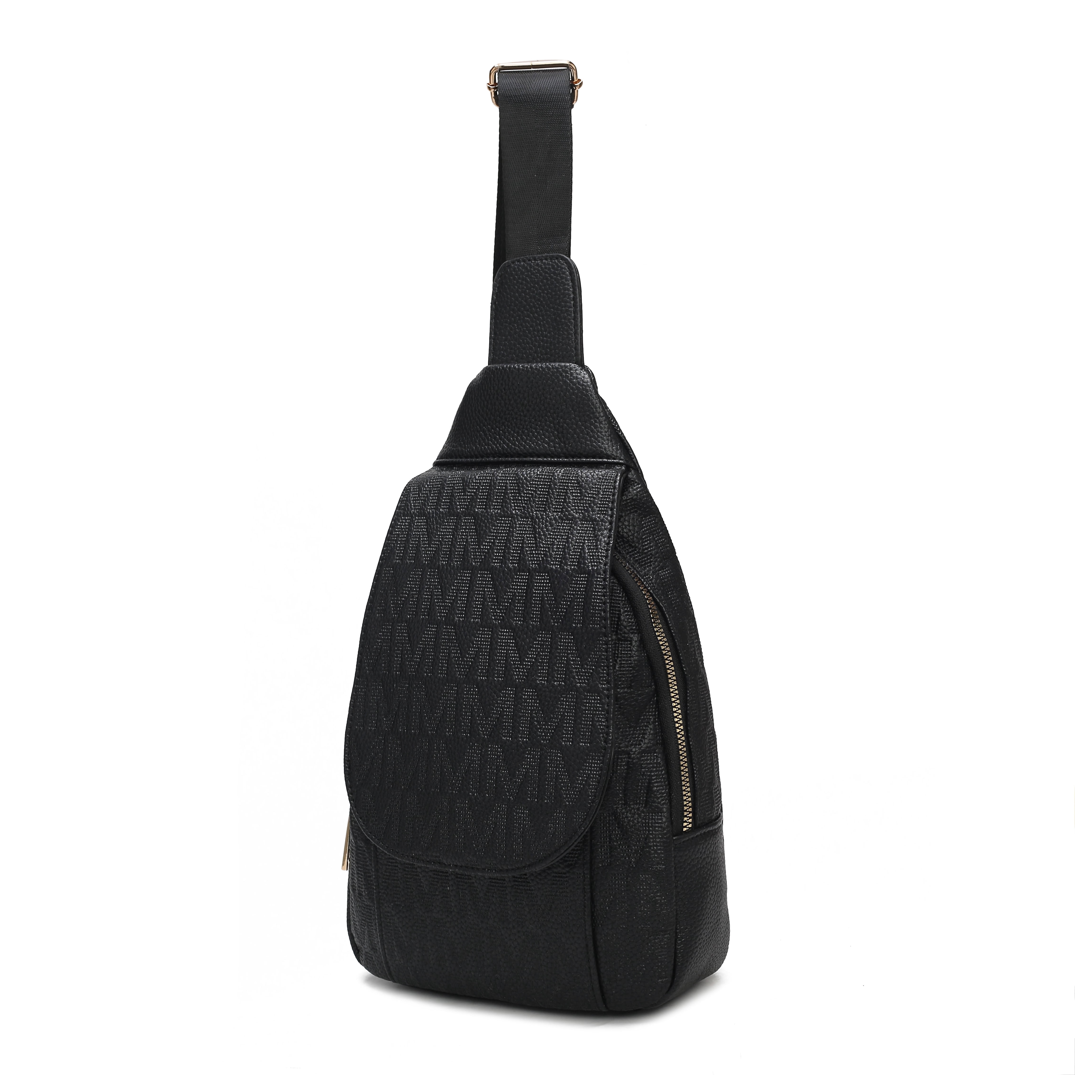 MKF Collection Cleisy Vegan Leather Women's Sling Bag, Stylish Fanny Purse Handbag by Mia K - Black