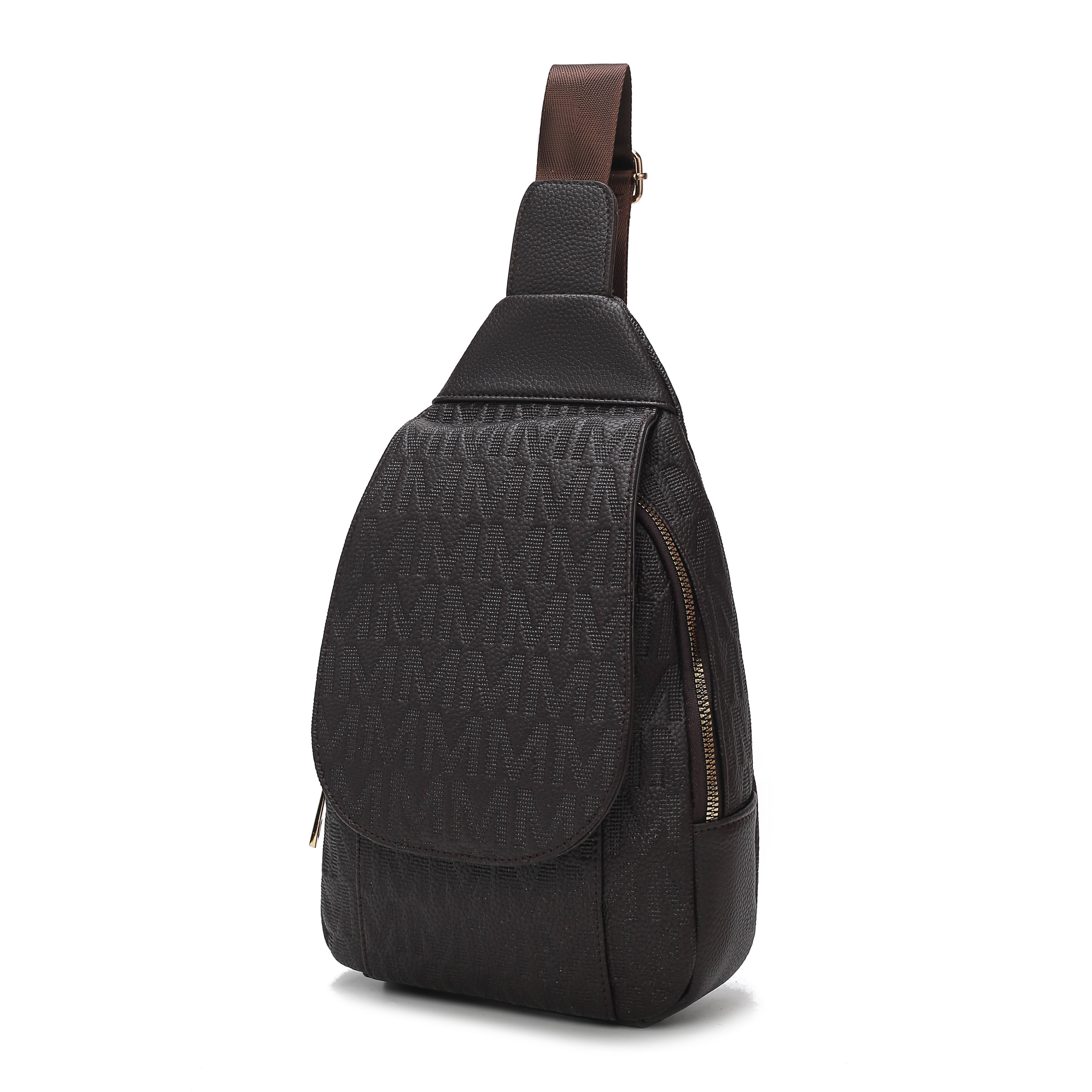 MKF Collection Cleisy Vegan Leather Women's Sling Bag, Stylish Fanny Purse Handbag by Mia K - Chocolate
