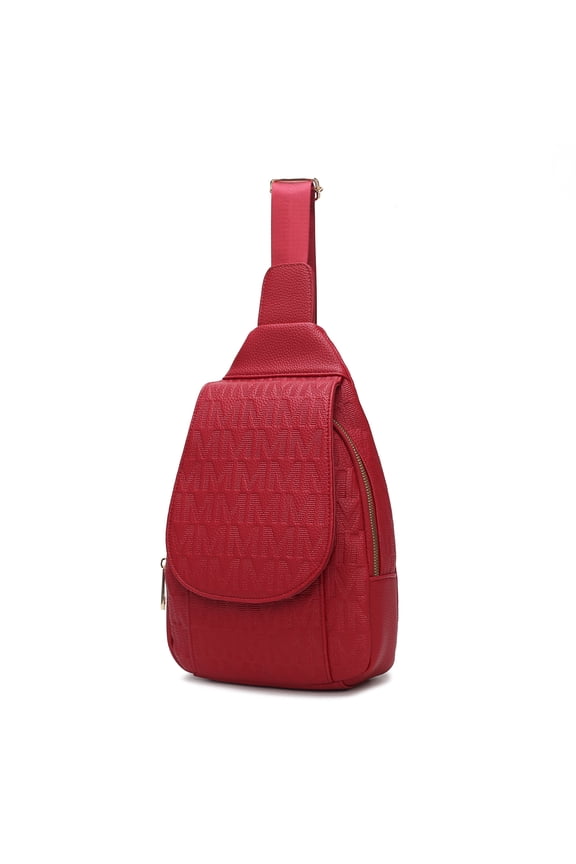 Cleisy Vegan Leather Women's Sling Bag, Stylish Fanny Purse Handbag by Mia K - Red