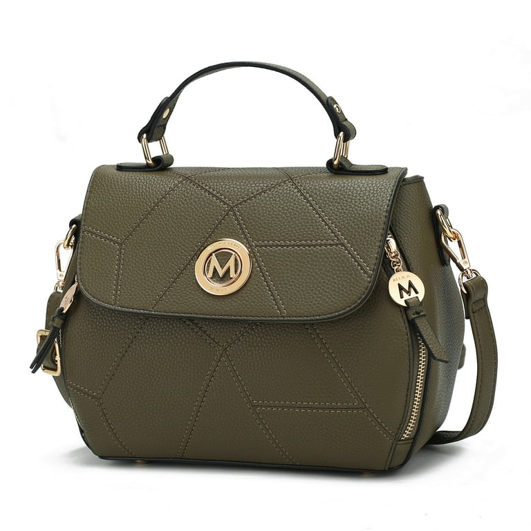 MKF Collection Clementine Vegan Leather Women’s Satchel Bag, Fashion Shoulder Purse Handbag by Mia K - Olive MKF Collection Clementine Vegan Leather Women’s Satchel Bag, Fashion Shoulder Purse Handbag by Mia K - Olive