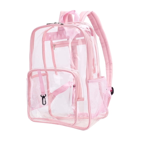 MKF Collection Cleo Transparent Backpack for Women, Crystal-clear PVC bag, top handle Bookbag by Mia K