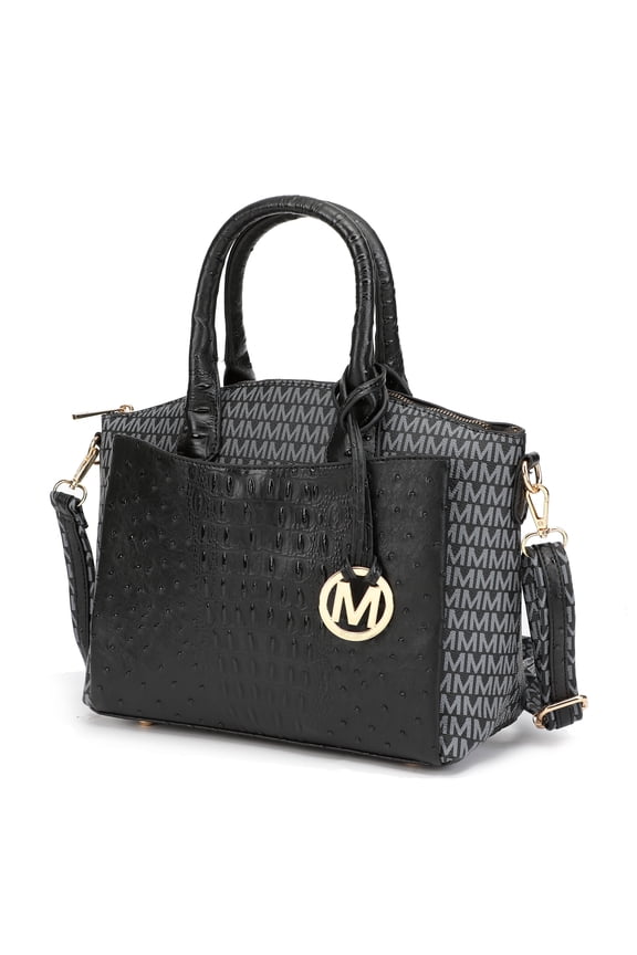 Collins Women Tote Bag, Vegan Leather Top Handle Handbag Shoulder Bag Purse by Mia K - Black