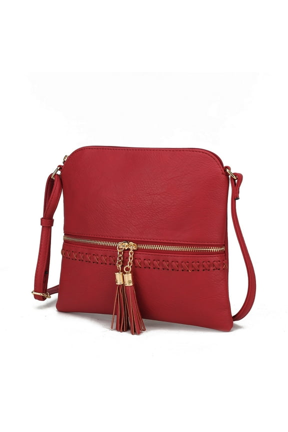 Corina Marbleized Vegan Leather Women’s Crossbody Purse by Mia K.-Black