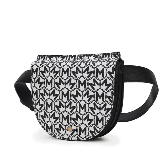 MKF Collection Daksha Fanny Pack, Crossbody Bag Vegan Leather Belt Waist Bag by Mia K - Black