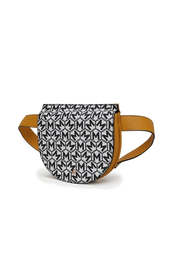 Daksha Fanny Pack, Crossbody Bag Vegan Leather Belt Waist Bag by Mia K - Mustard Yellow